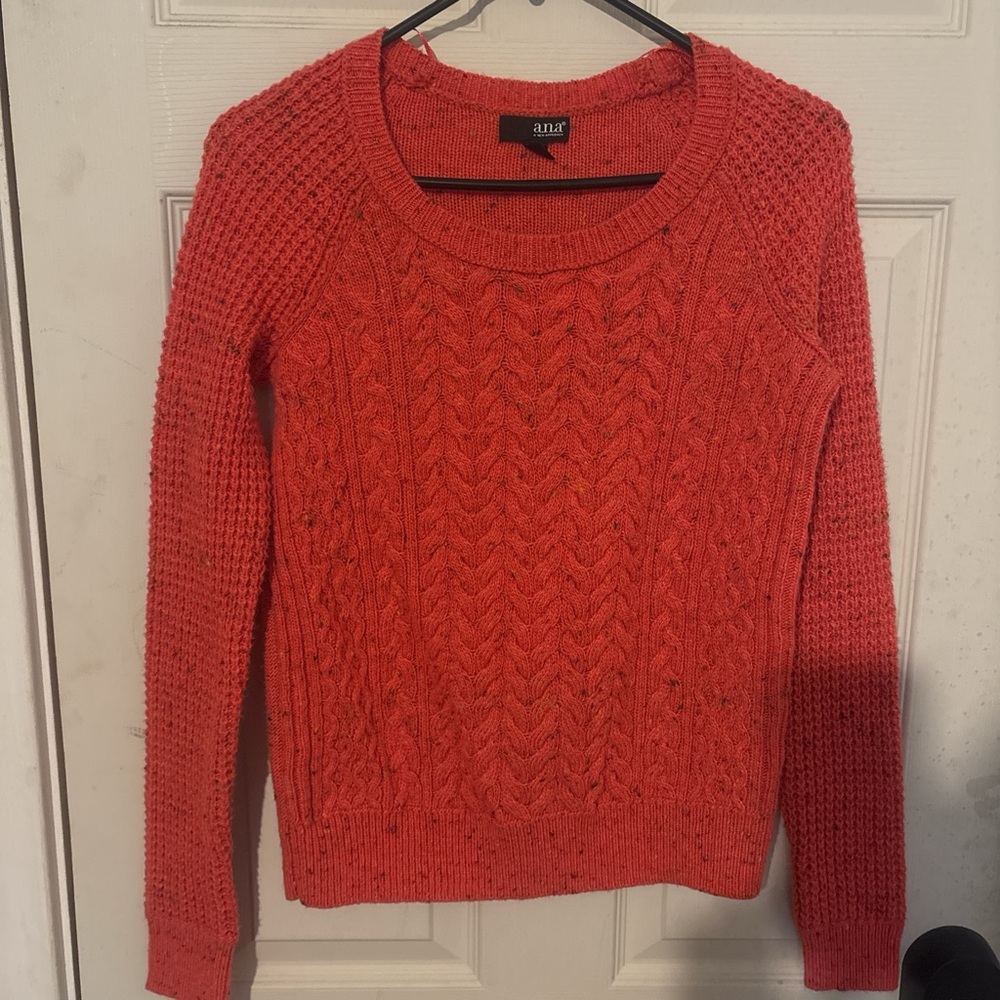 ANA winter knot coral long sleeve sweater